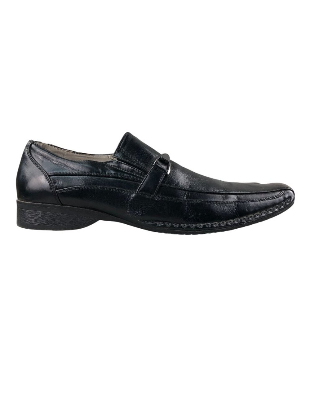 MADDEN Men's Size 10.5M Rigger Black Leather Slip On Horsebit Loafers Shoes